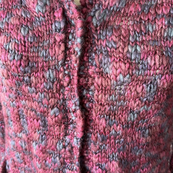 Purple knit long sweater jacket - Picture 3 of 11